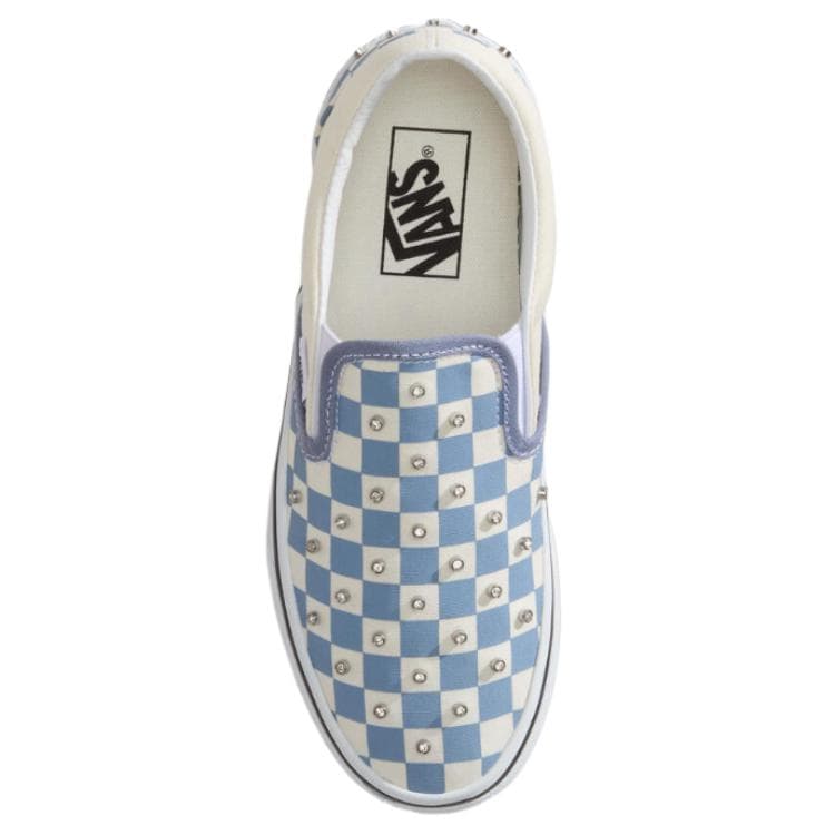 Кроссовки Vans Classic Slip On Скейтборд Обувь Женская Экрю Синяя - изображение 4