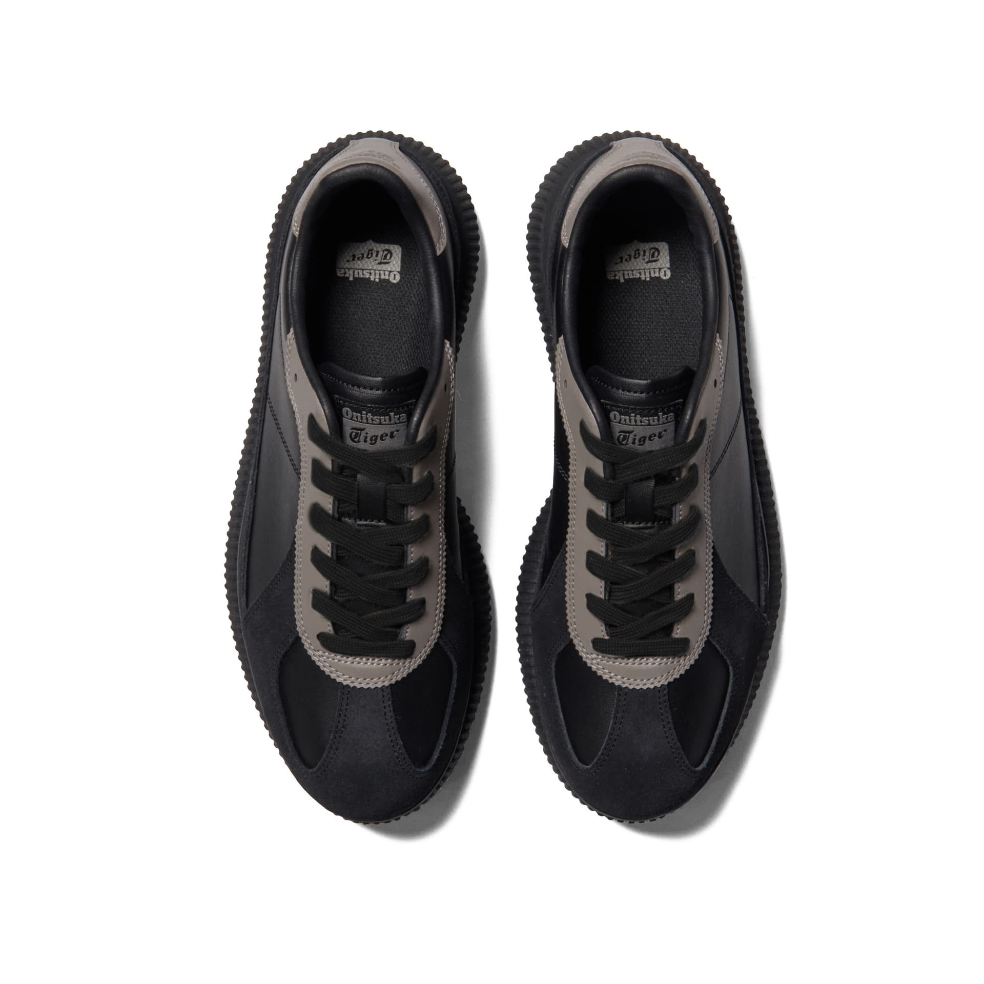 Кроссовки Onitsuka Tiger Delecity Синтетическая кожа Спилок коровьей кожи Низкий топ Повседневная обувь Унисекс Черный Серый - изображение 5