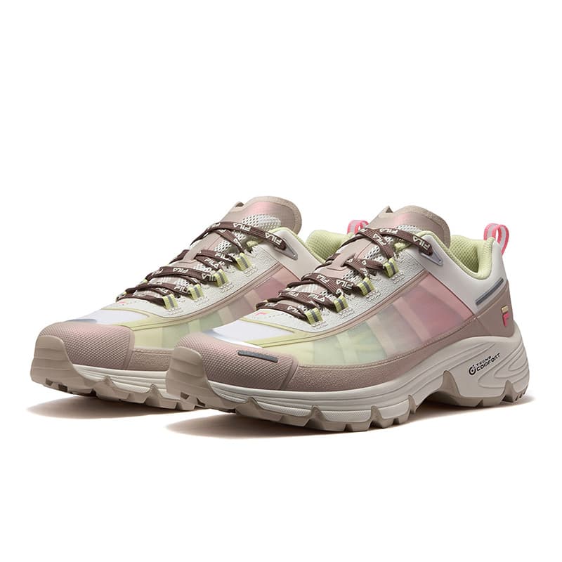 Кроссовки FILA FUSION COMO X Lake Series Дышащая альпинистская обувь для приключений Женская Белая Светло-абрикосовая Розовая - изображение 4