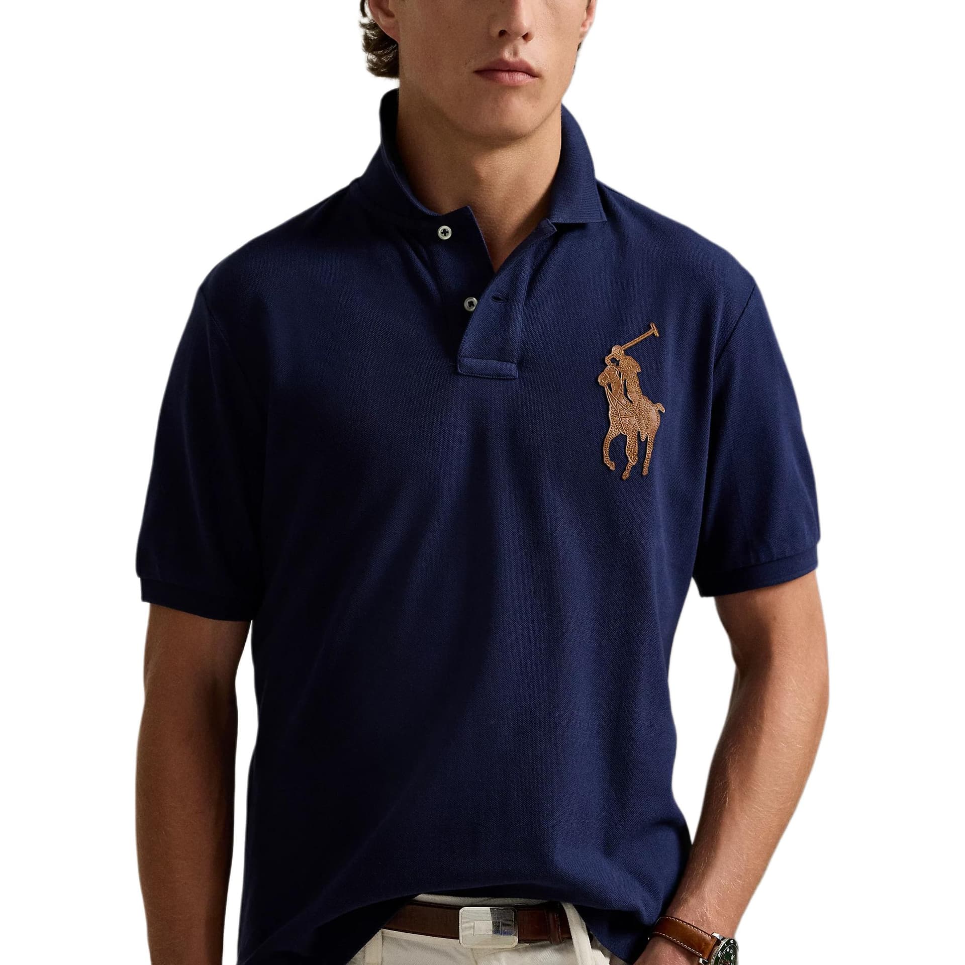 Поло Polo Ralph Lauren Big Pony Поло Смешанная поставка Мужской Элегантный Морской синий - изображение 5
