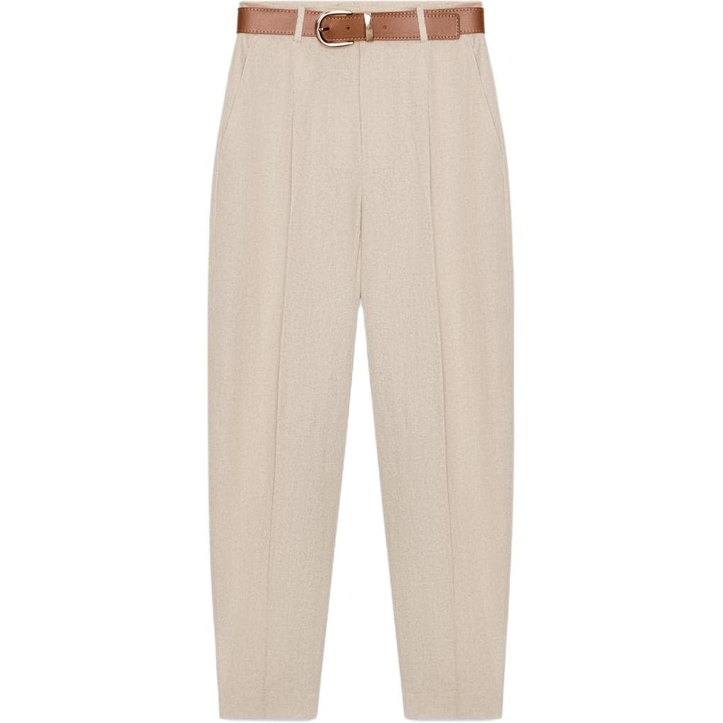 Штаны ZARA Light Beige Women's Casual Pants ZARA Светло-бежевые женские повседневные штаны - изображение 1