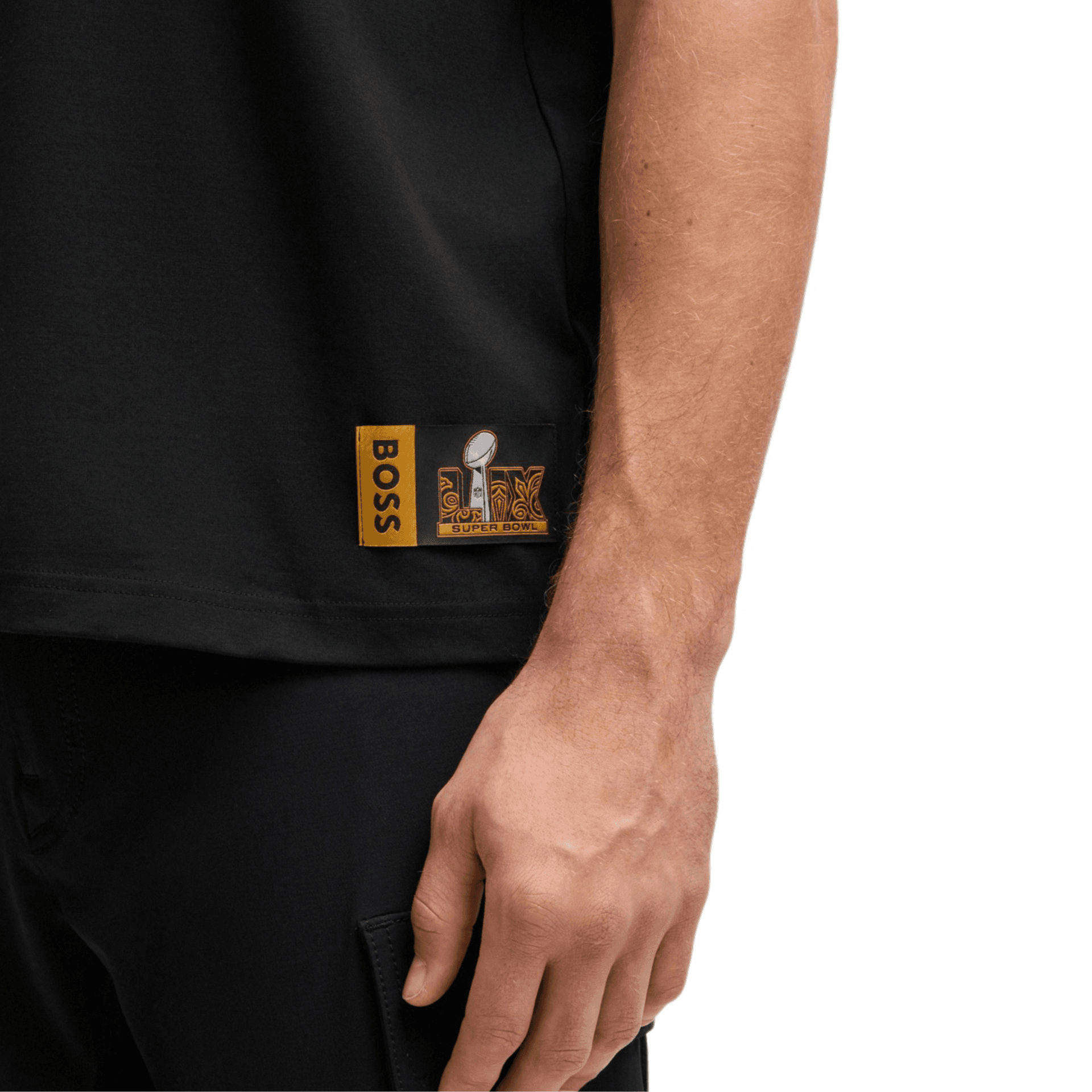 Футболка Hugo Boss Мужские Черные Рубашки - изображение 5