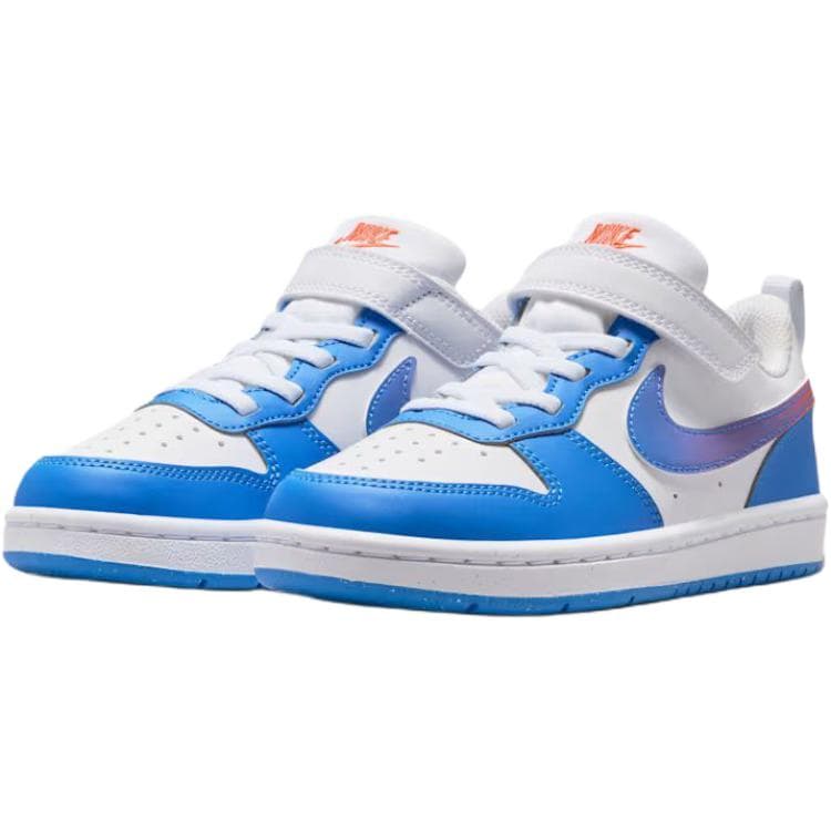 Кроссовки Nike Court Borough Low Топ Скейтборд Обувь Белый и синий цвет Детский - изображение 3