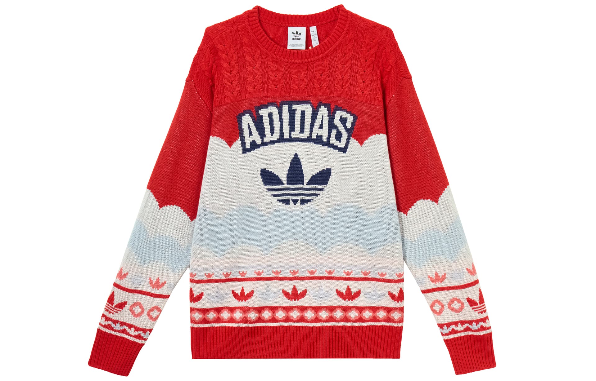 Кофта Adidas Originals Свитер Унисекс Красный Белый - изображение 1