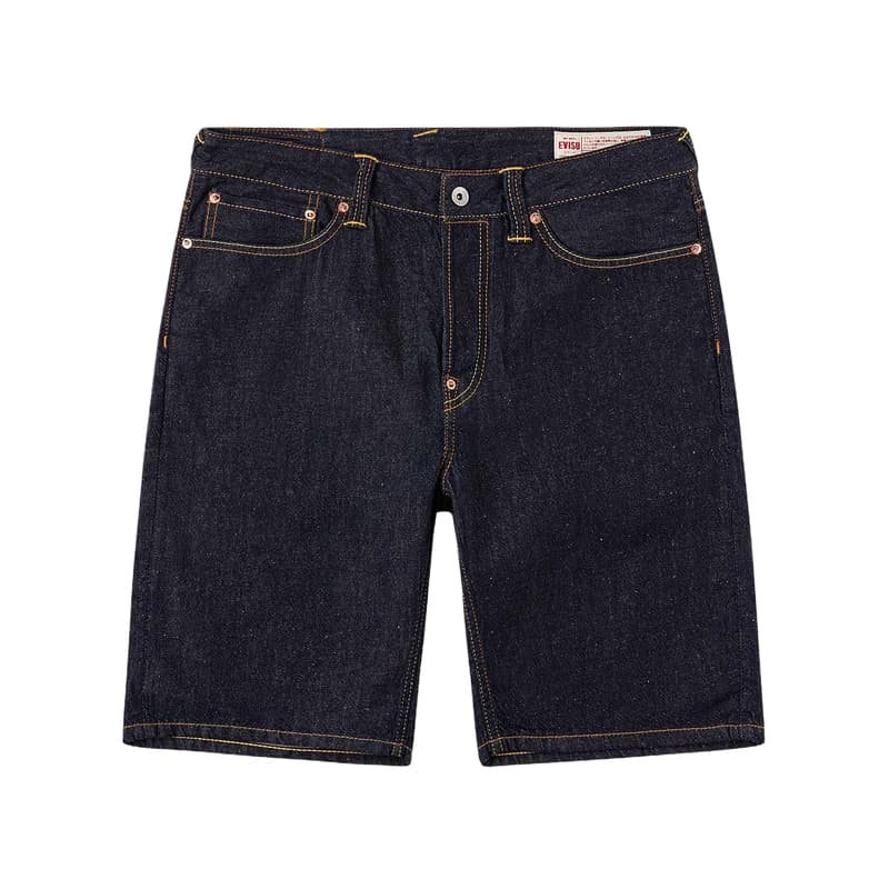 Джинсовые шорты EVISU Джинсовые синие мужские джинсовые шорты - изображение 2