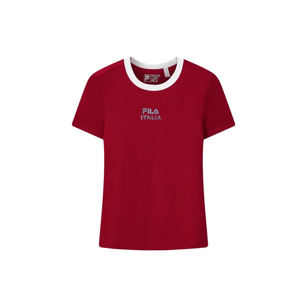 Футболка Fila Heritage T-Shirt Женская Прекрасный Мир Красный - изображение 1
