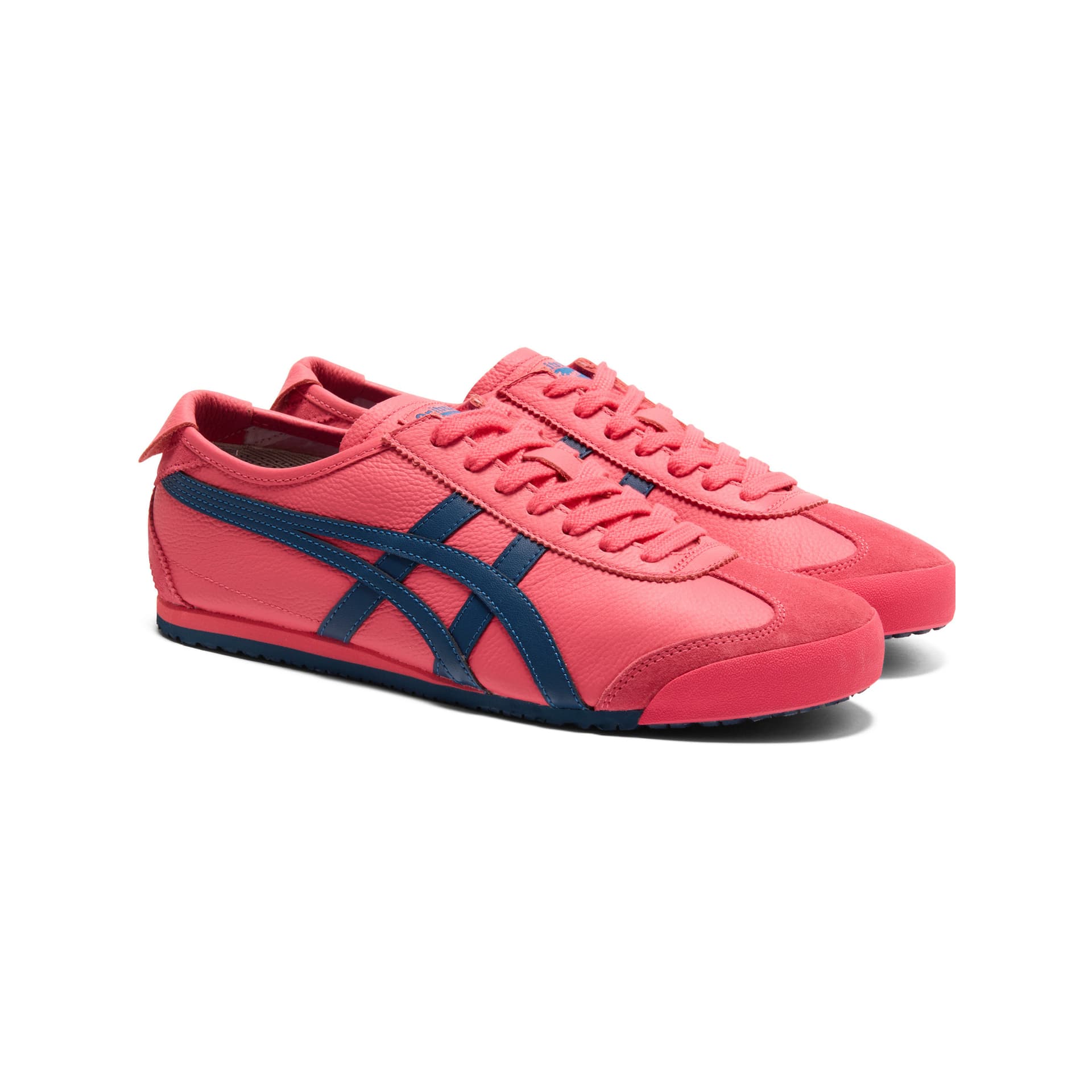 Кроссовки Onitsuka Tiger MEXICO 66 Коровья кожа Устойчивая к истиранию Низкая повседневная обувь Унисекс Розово-красный - изображение 3