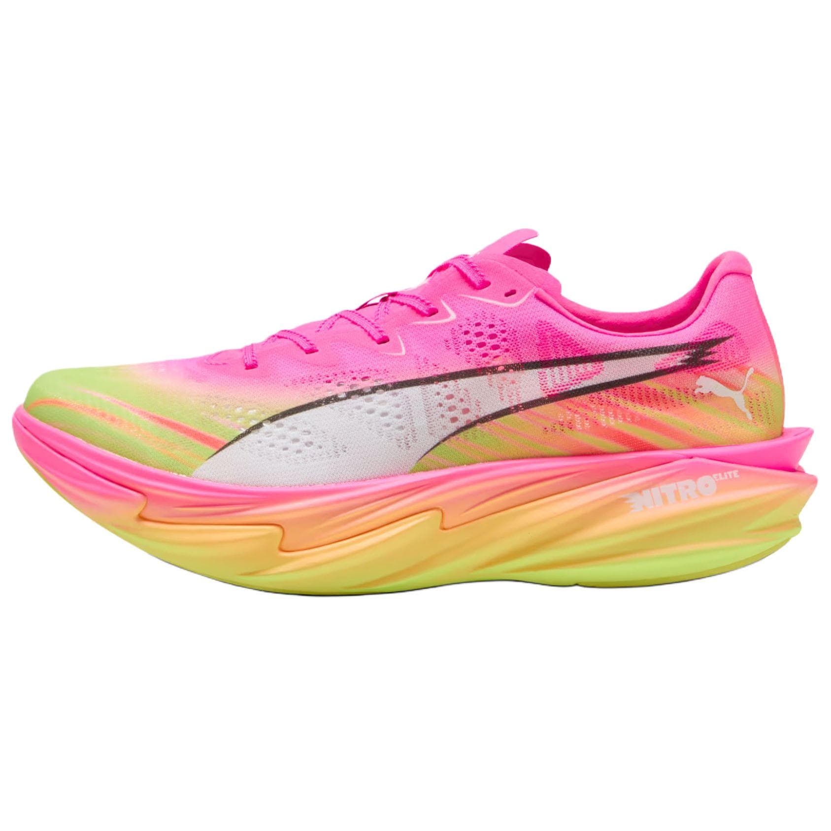 Кроссовки для бега PUMA Deviate Nitro Elite 4 Противоскользящие и Дышащие Беговые Кроссовки Мужские Розовые Синие - изображение 2