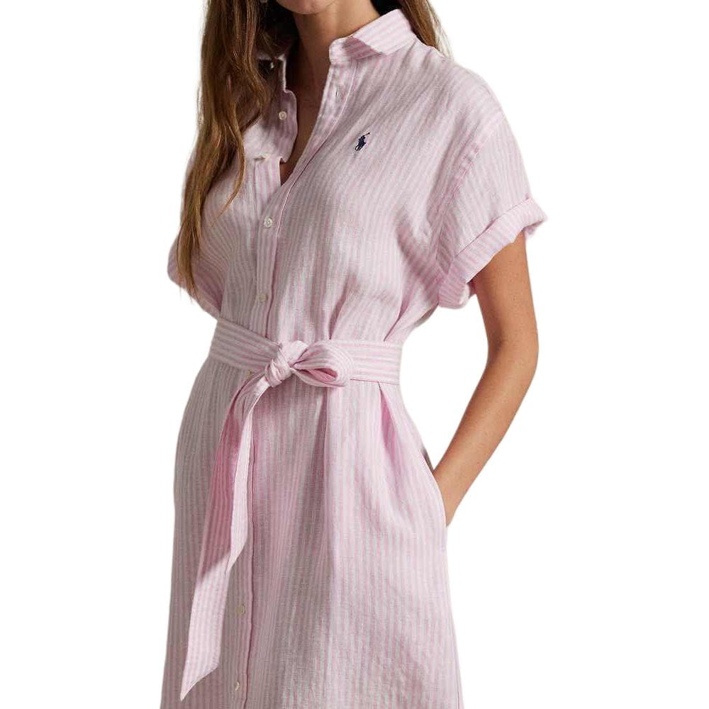 Платье Polo Ralph Lauren SS25 Короткое платье с короткими рукавами женское розовое - изображение 5