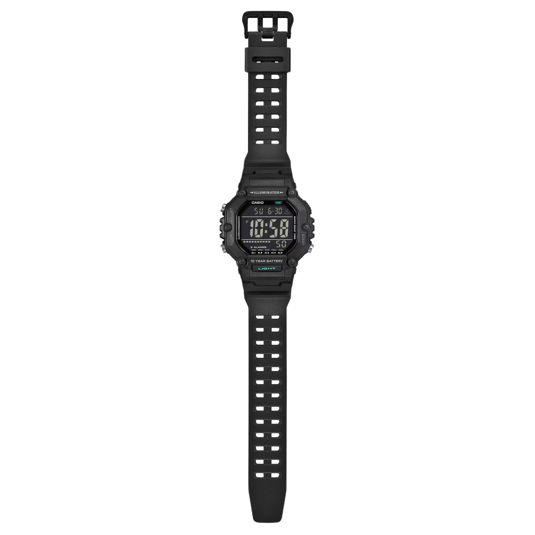Часы CASIO Цифровой Кварцевый Механизм Смола Шнуровка Часы Мужские Черный Циферблат - изображение 2