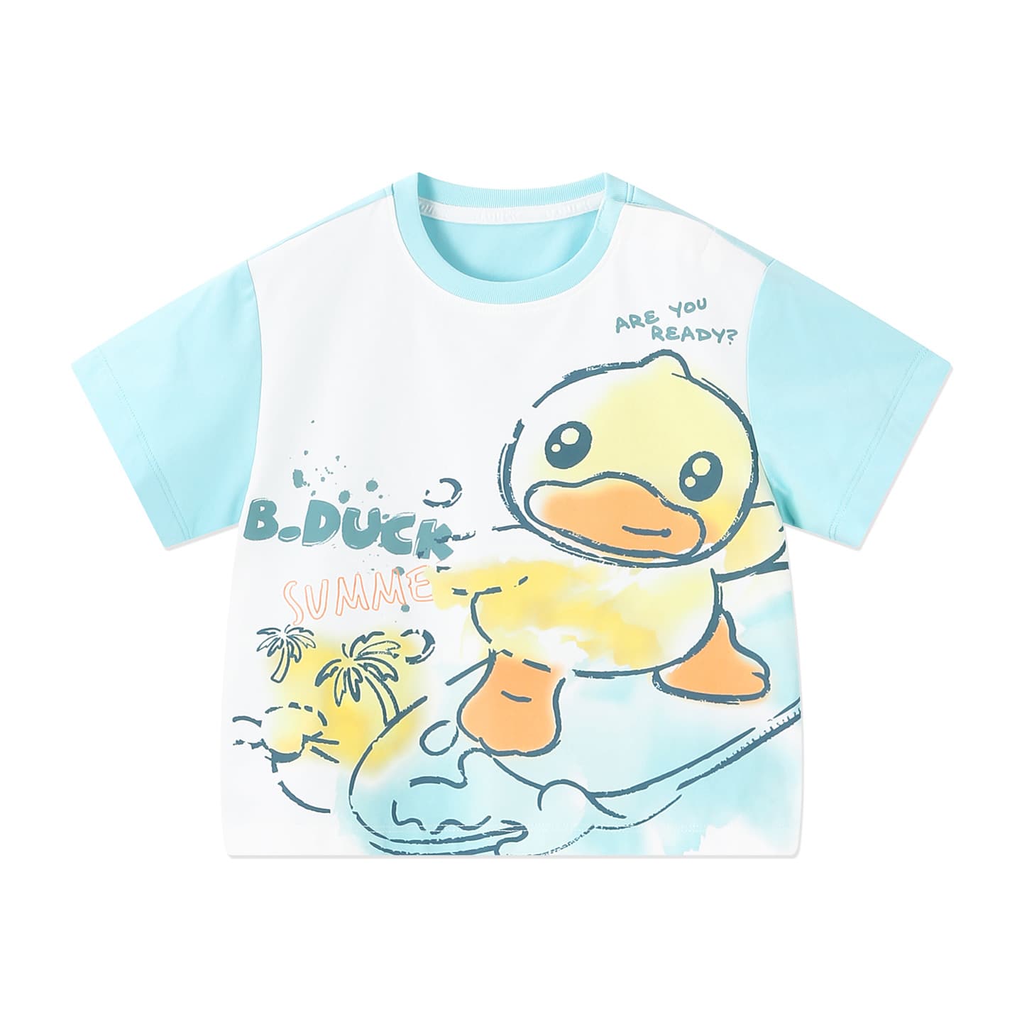 Футболка B.Duck Круглый вырез Короткий рукав T-рубашки Разборный обруч И Лето Подростки - изображение 1