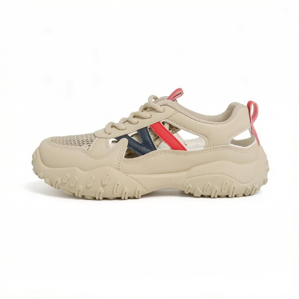 Кроссовки NOME Повседневная обувь Low Топ Khaki Red Women's - изображение 1