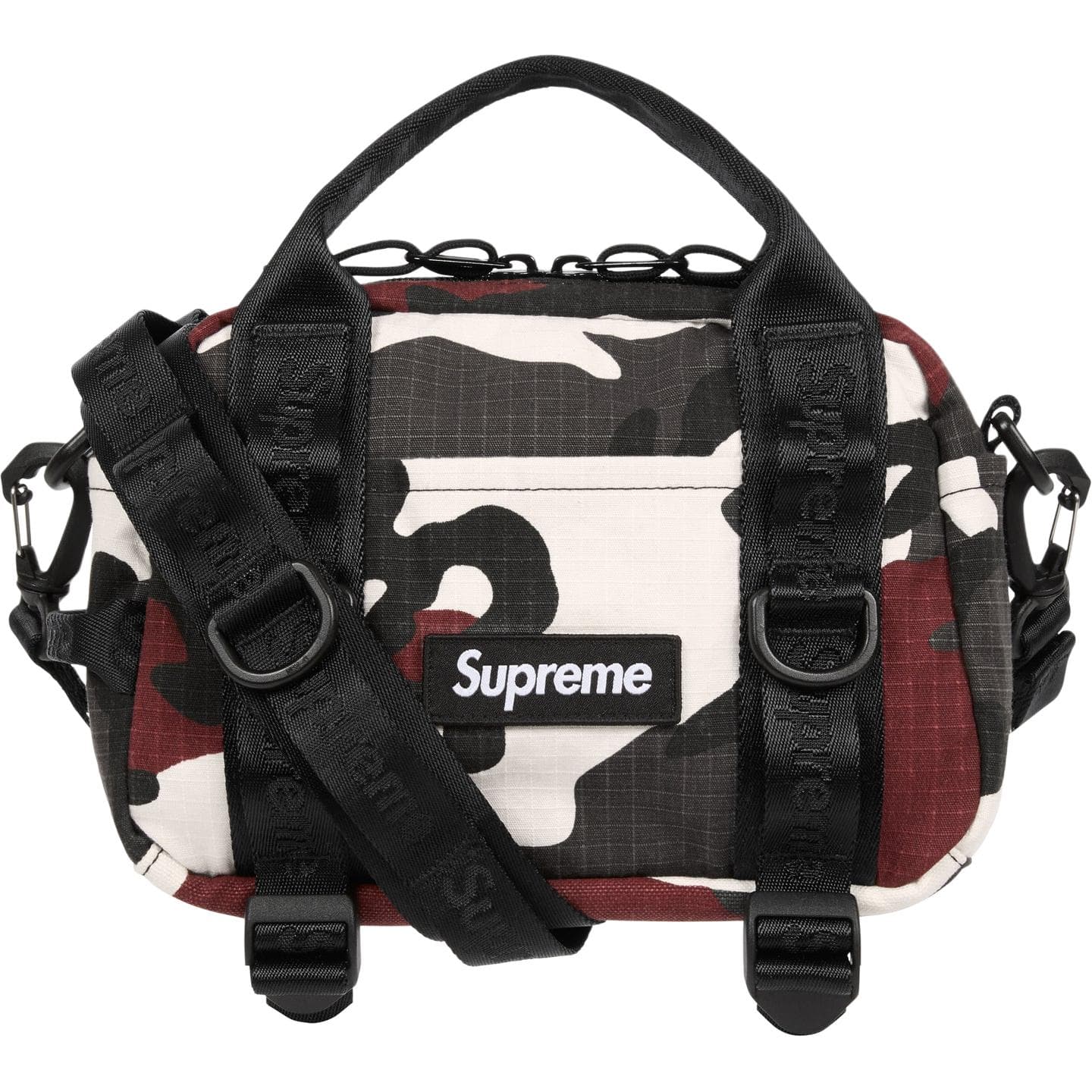 Сумка Supreme 4L CORDURA® Хлопковая смесь Резистентная к разрыву ткань Дорожная сумка Унисекс Красная Камуфляжная - изображение 1