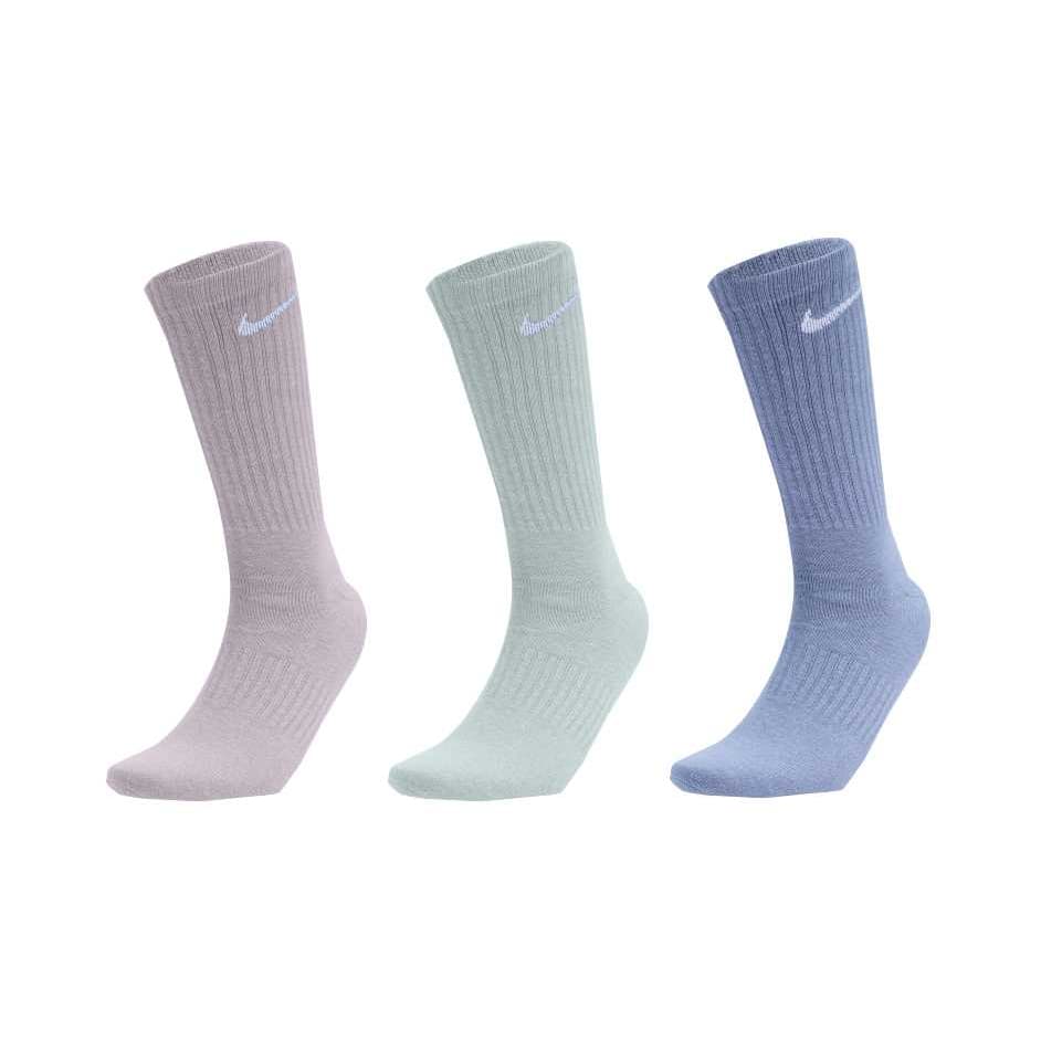 Носки Nike Dri Fit Темно-сланцево-серый Белый Бело-золотой фиолетовый Белый Освежающий вариант Серебристый белый 3 упаковки Унисекс Носки Crew - изображение 1