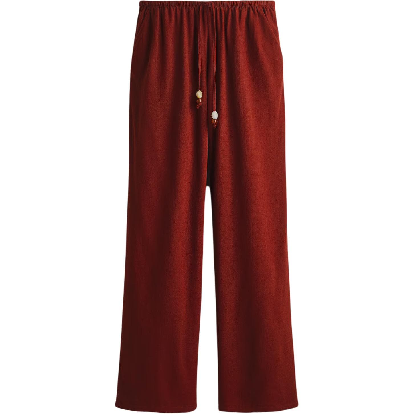 Штаны H M Rusty Red Women's Casual Pants H M Ржаво-красные женские повседневные брюки - изображение 1