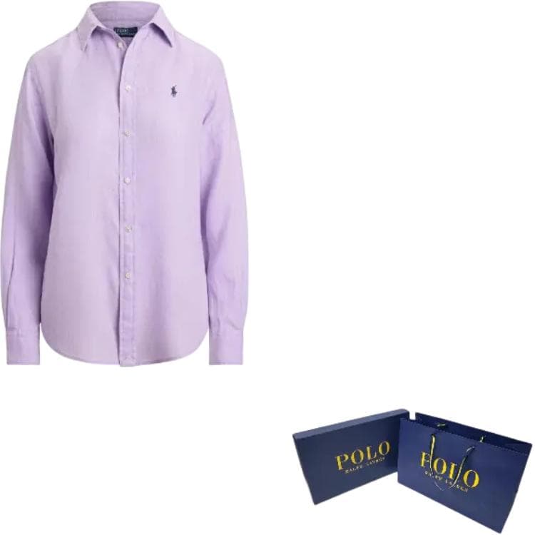 Блузка Polo Ralph Lauren Классическая Рубашка Женская Фиолетовая - изображение 2