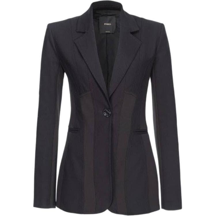 PINKO Dual-Fabric Single-Breasted Blazer - изображение 1