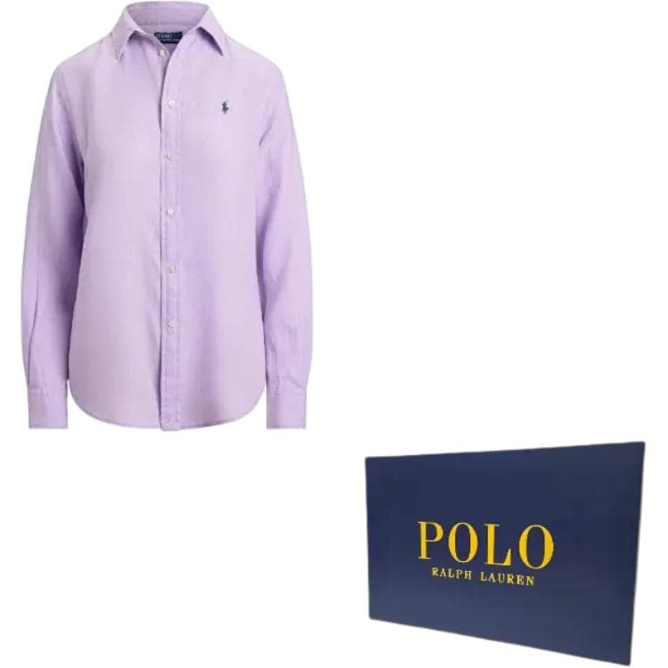 Блузка Polo Ralph Lauren Классическая Рубашка Женская Фиолетовая - изображение 3