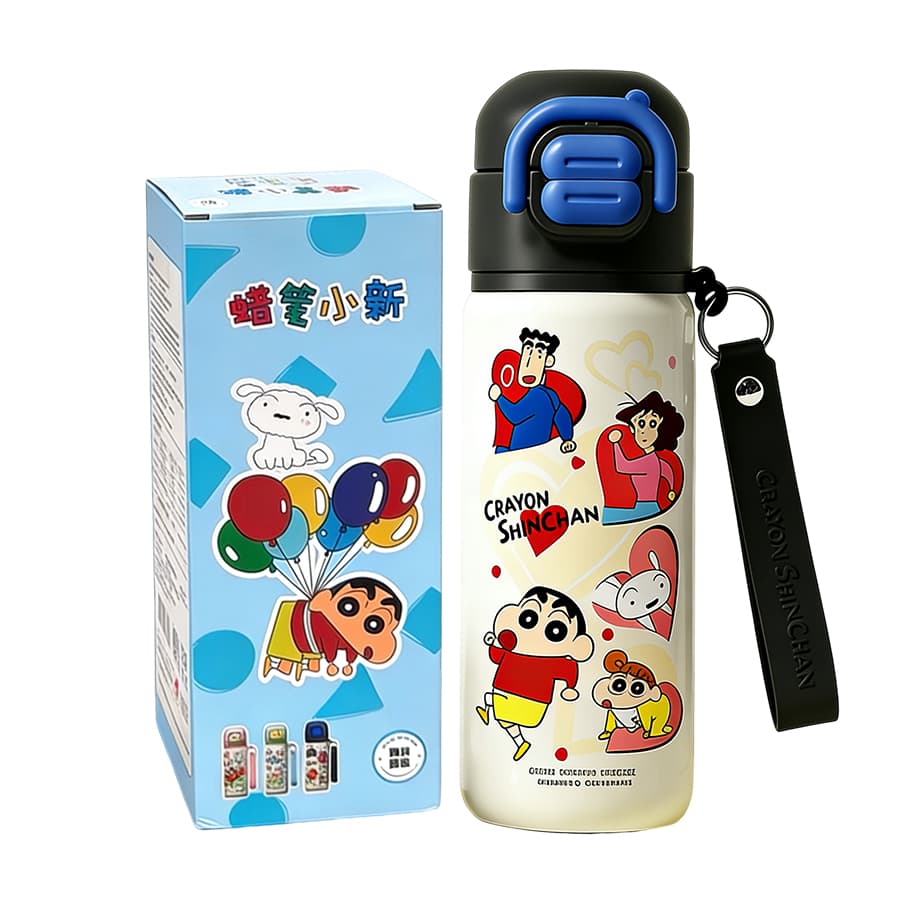 Crayon Shinchan Термос Подстаканник Эксклюзивный для учащихся начальной школы Нержавеющая сталь 316 Чайник 480 мл - изображение 1