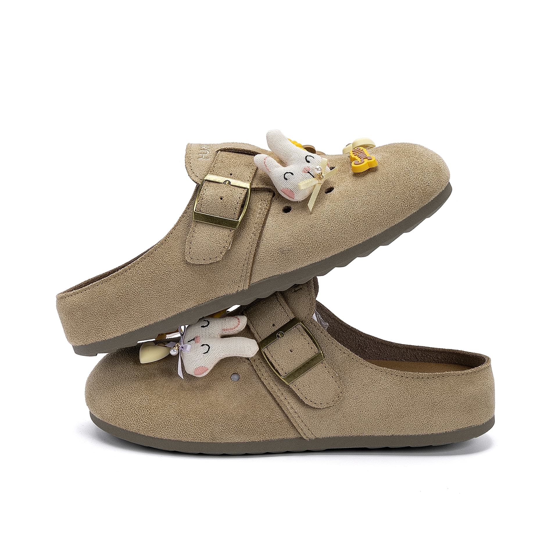 Сандалии HUANQIU ПВХ с вырезами Обувь Birkenstock Женская Абрикос - изображение 3