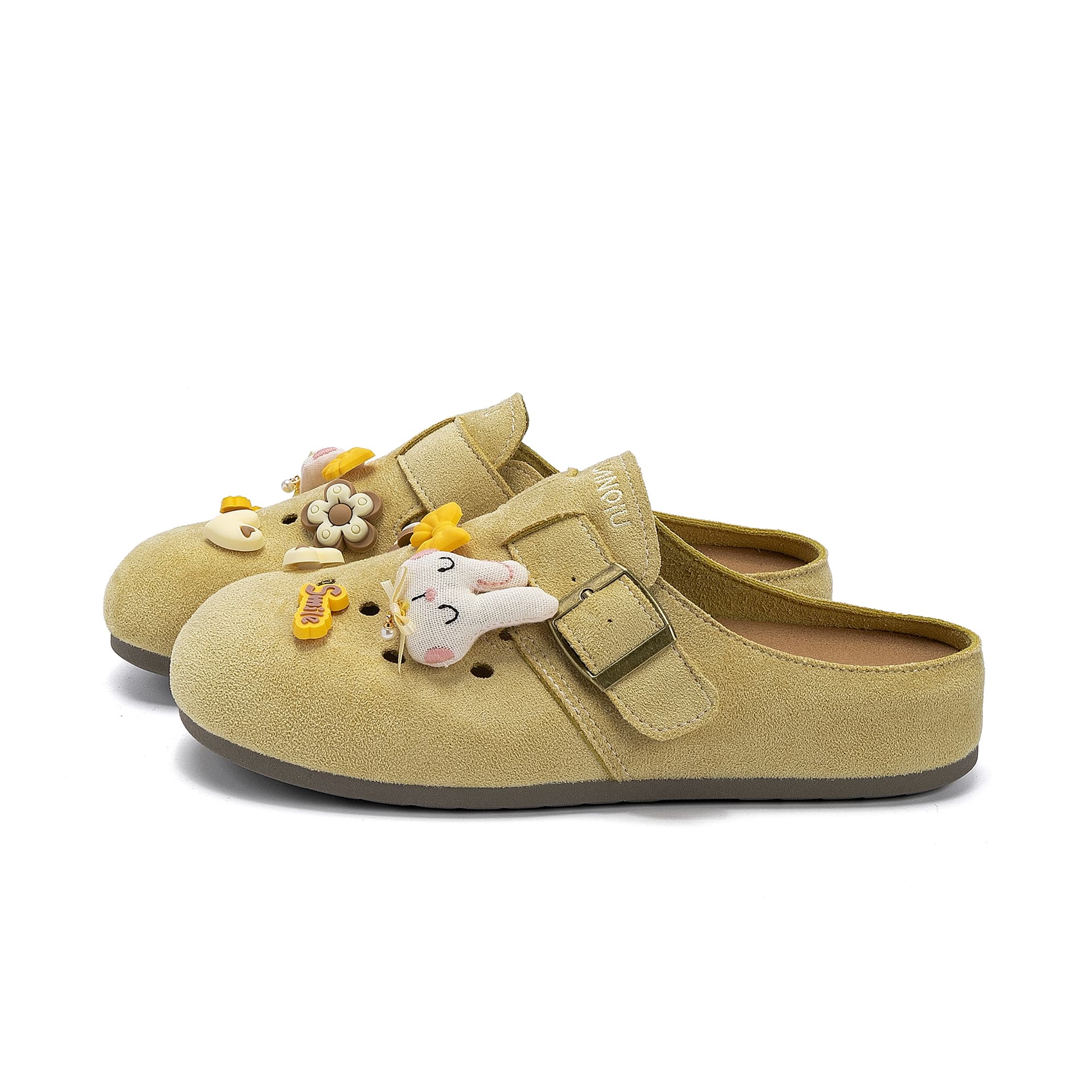 Сандалии HUANQIU Пластик с вырезами Обувь Birkenstock Женская Имбирно-желтая - изображение 2