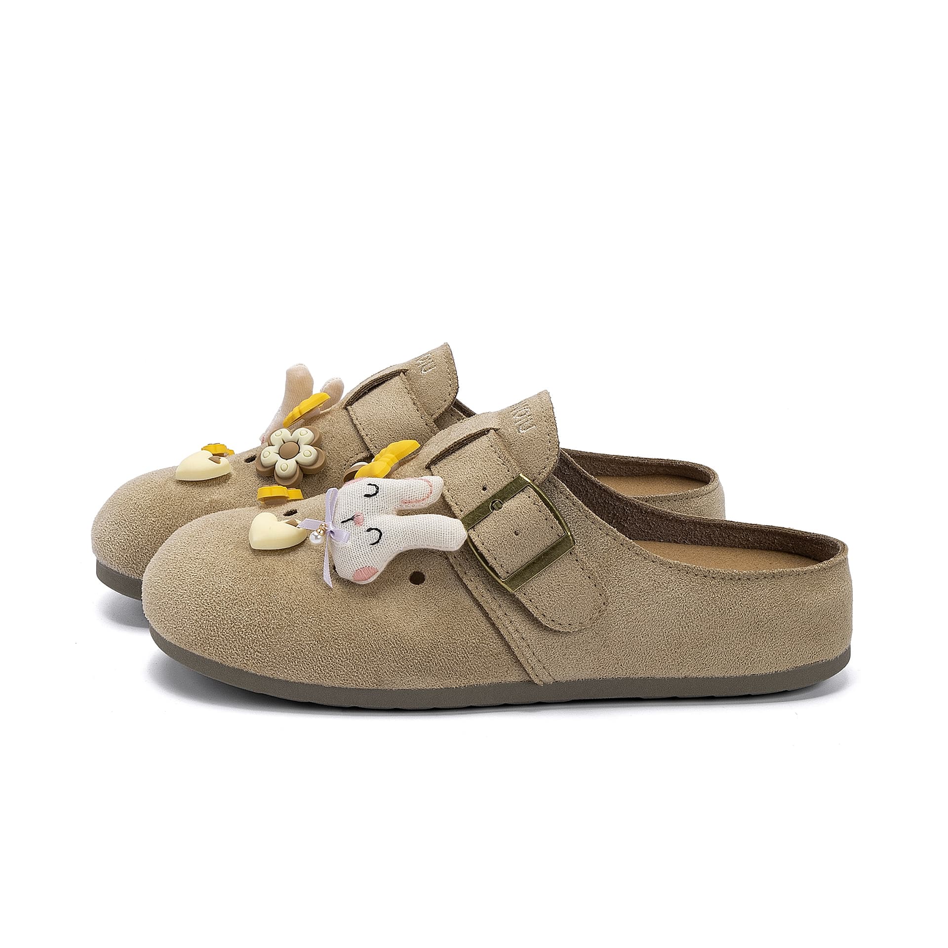 Сандалии HUANQIU ПВХ с вырезами Обувь Birkenstock Женская Абрикос - изображение 2