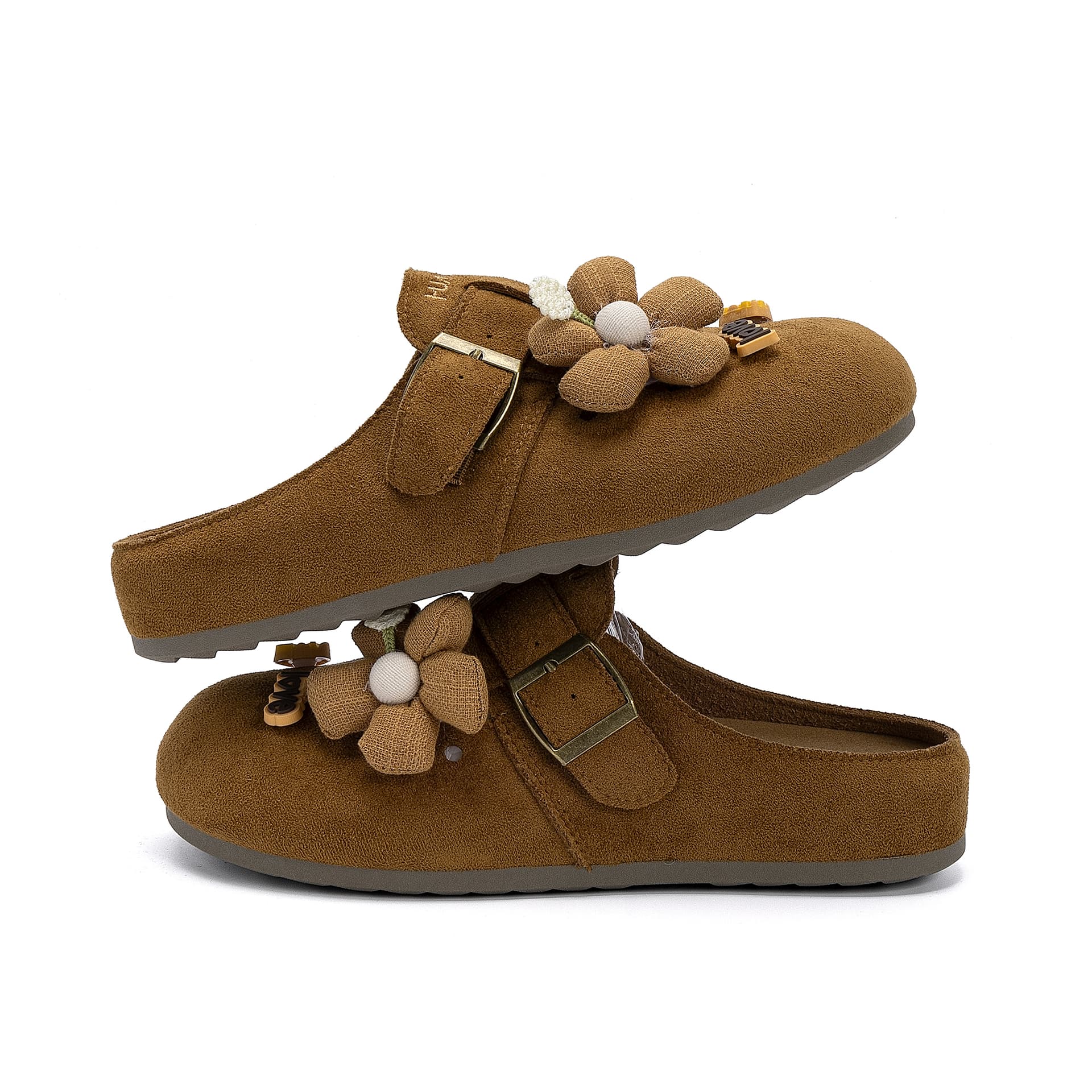 Сандалии HUANQIU ПВХ с вырезами Обувь Birkenstock Женская Коричневая - изображение 4