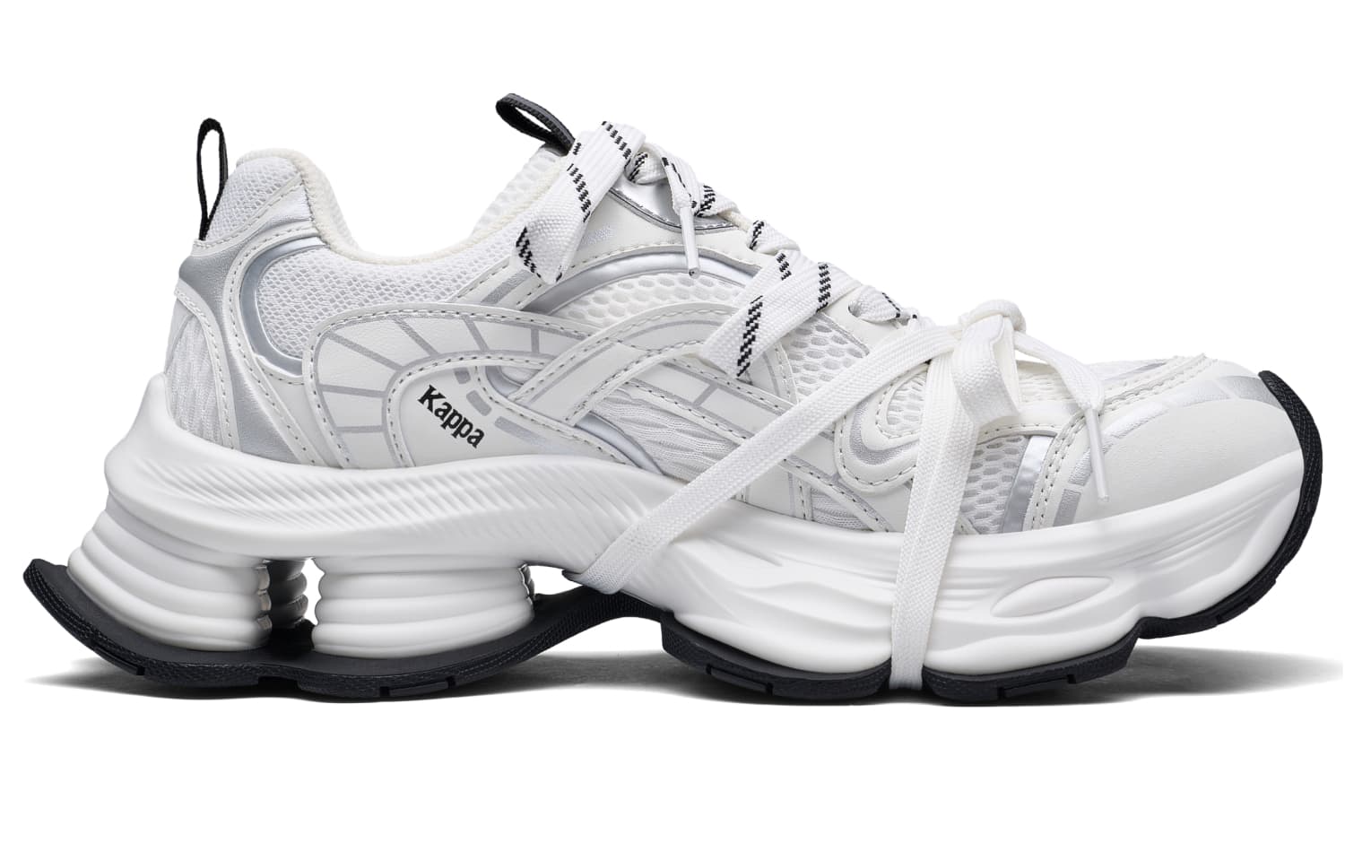 Кроссовки Kappa Star Halo Shoes Спина To Спина Противоскользящие Устойчивые к износу Низкие Кроссовки Женские Серебристый Белый - изображение 2