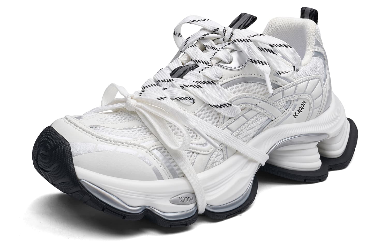 Кроссовки Kappa Star Halo Shoes Спина To Спина Противоскользящие Устойчивые к износу Низкие Кроссовки Женские Серебристый Белый - изображение 3