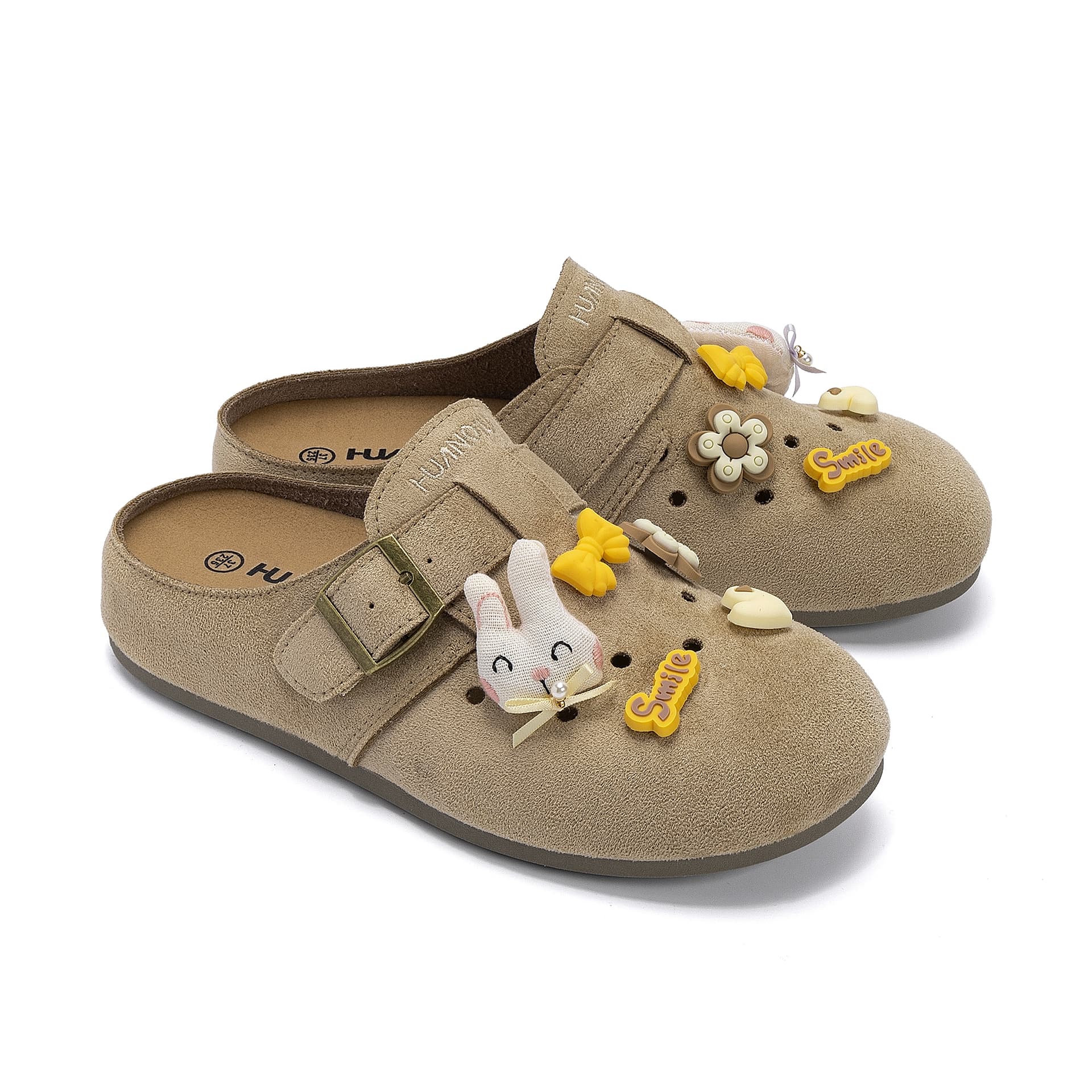 Сандалии HUANQIU ПВХ с вырезами Обувь Birkenstock Женская Абрикос - изображение 5
