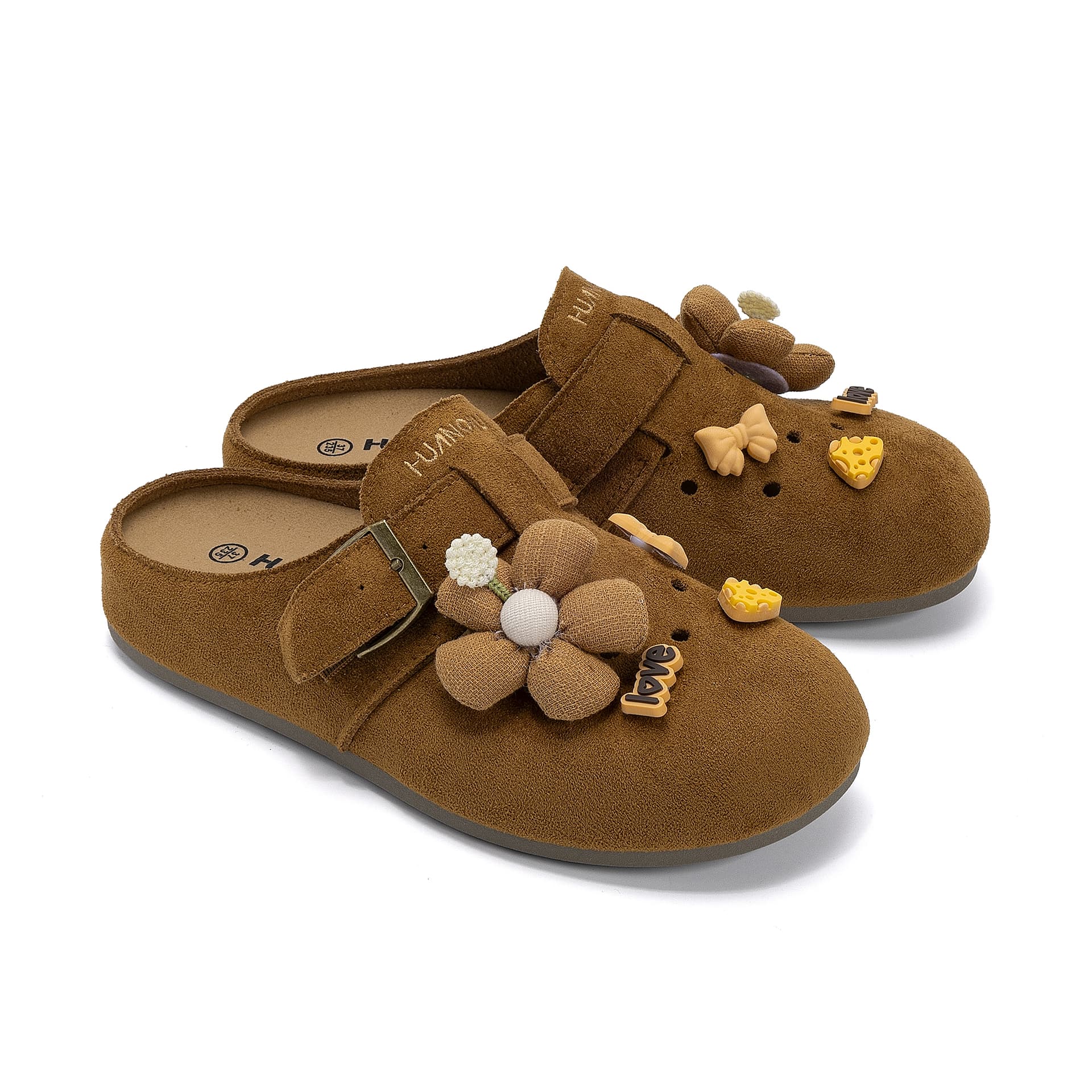 Сандалии HUANQIU ПВХ с вырезами Обувь Birkenstock Женская Коричневая - изображение 3
