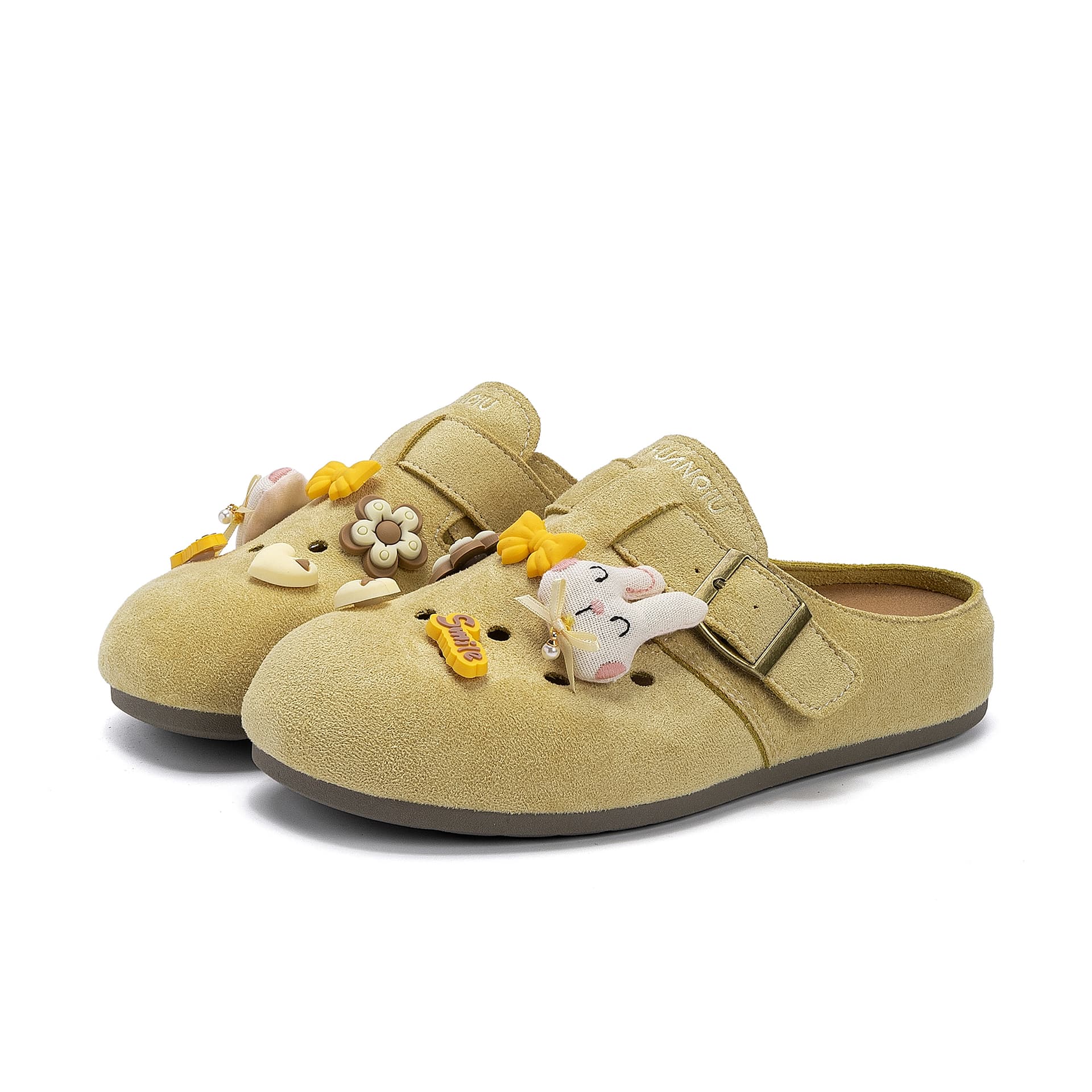 Сандалии HUANQIU Пластик с вырезами Обувь Birkenstock Женская Имбирно-желтая - изображение 3