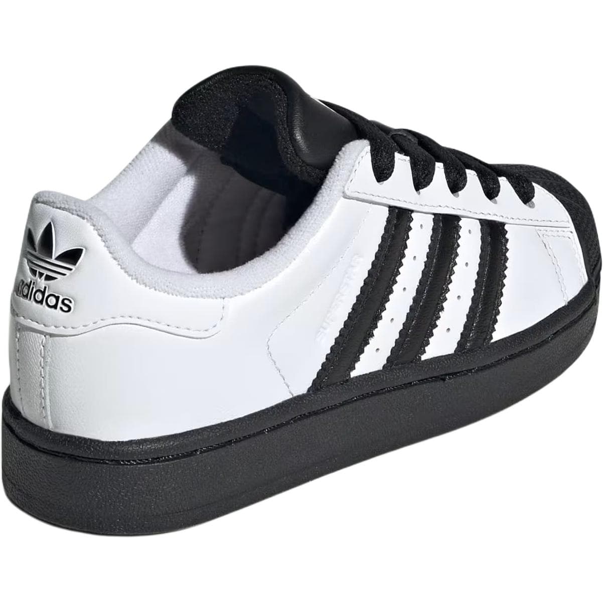 Кроссовки Adidas Originals Superstar 2 Кожа Низкий Верх Детская Обувь для Скейтбординга Черный Белый Детский - изображение 4