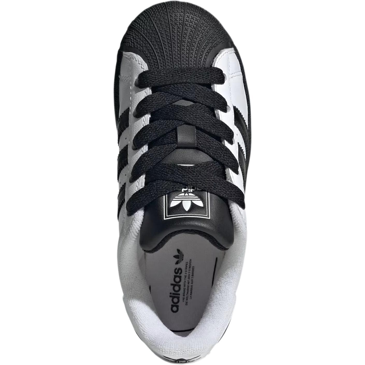 Кроссовки Adidas Originals Superstar 2 Кожа Низкий Верх Детская Обувь для Скейтбординга Черный Белый Детский - изображение 3