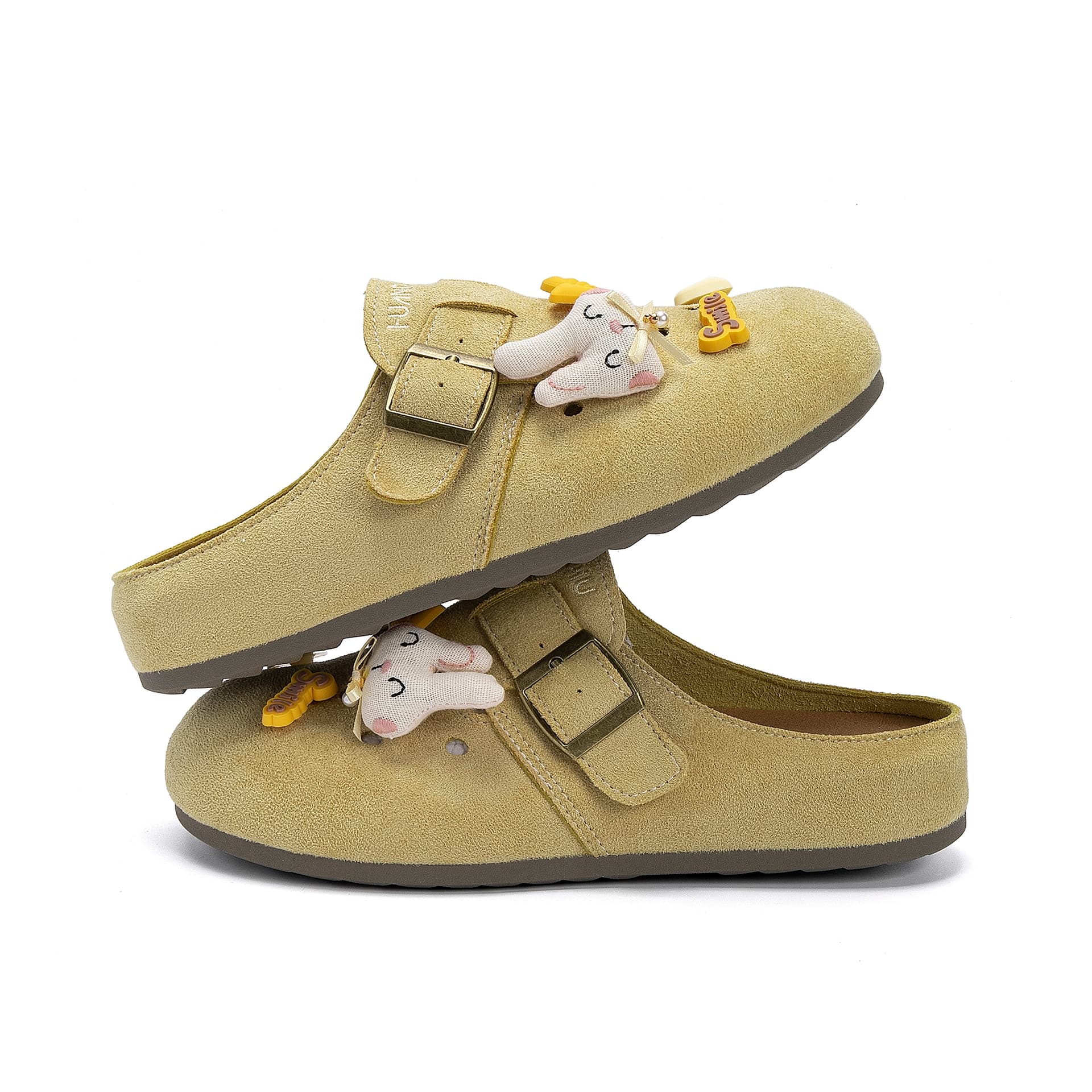 Сандалии HUANQIU Пластик с вырезами Обувь Birkenstock Женская Имбирно-желтая - изображение 4
