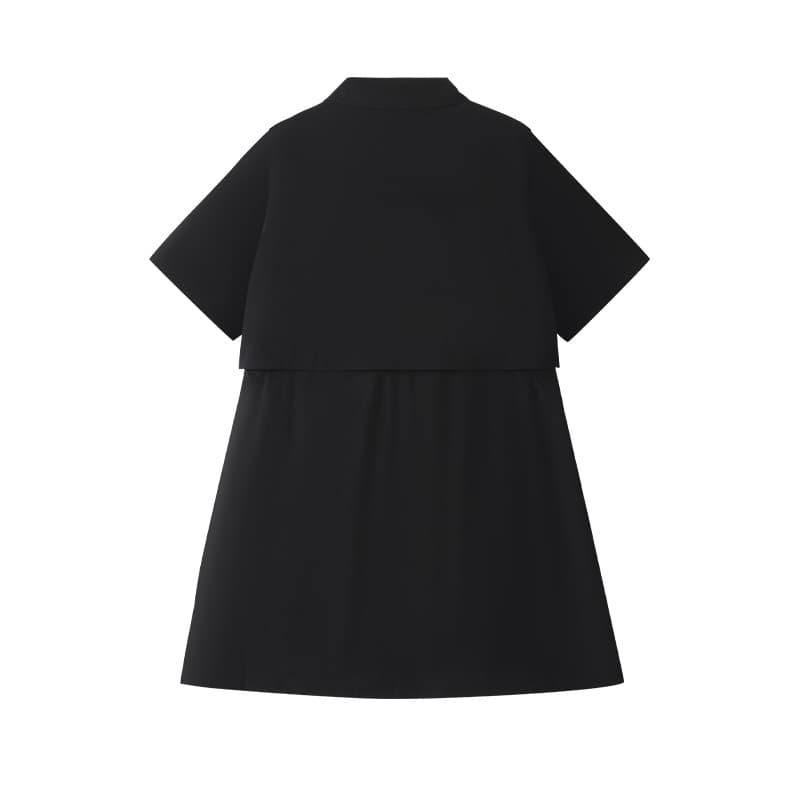 Платье FILA FUSION URBAN TECH Короткий Sleeved Платье Женские Глубокий черный - изображение 2