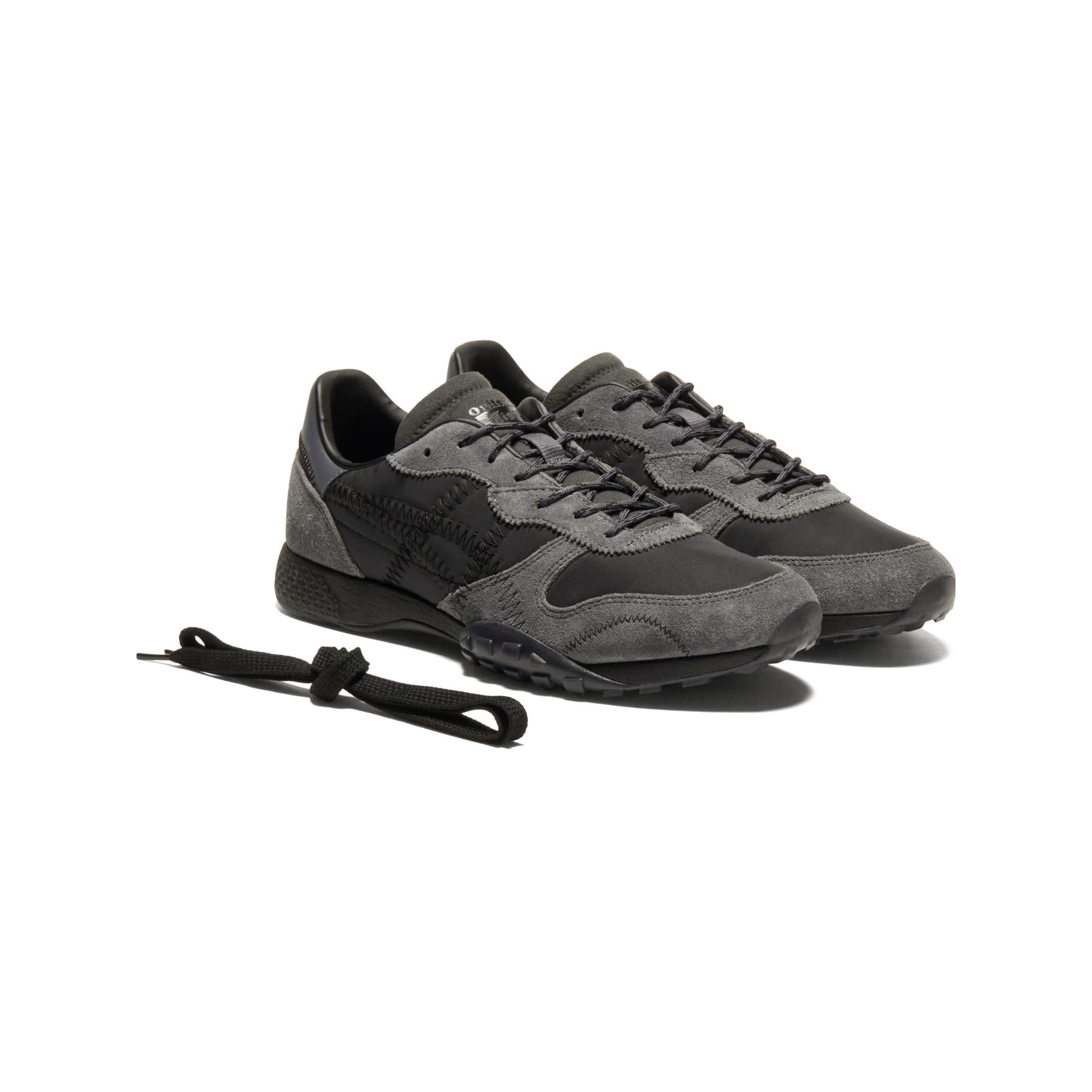 Кроссовки Onitsuka Tiger TRASPIKE Текстиль Спилок коровьей кожи Повседневная обувь Унисекс Черный - изображение 3
