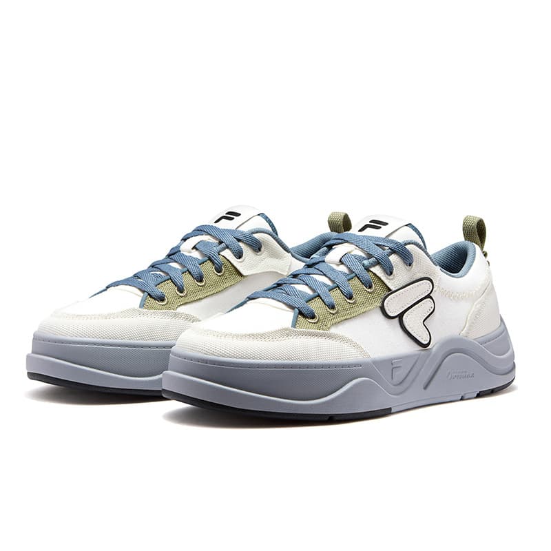 Кроссовки FILA FUSION 50 50 DX II CVS Текстиль Синтетическая кожа Низкий топ Скейтборд Обувь Мужская Снег Светло-серый Желтый - изображение 3