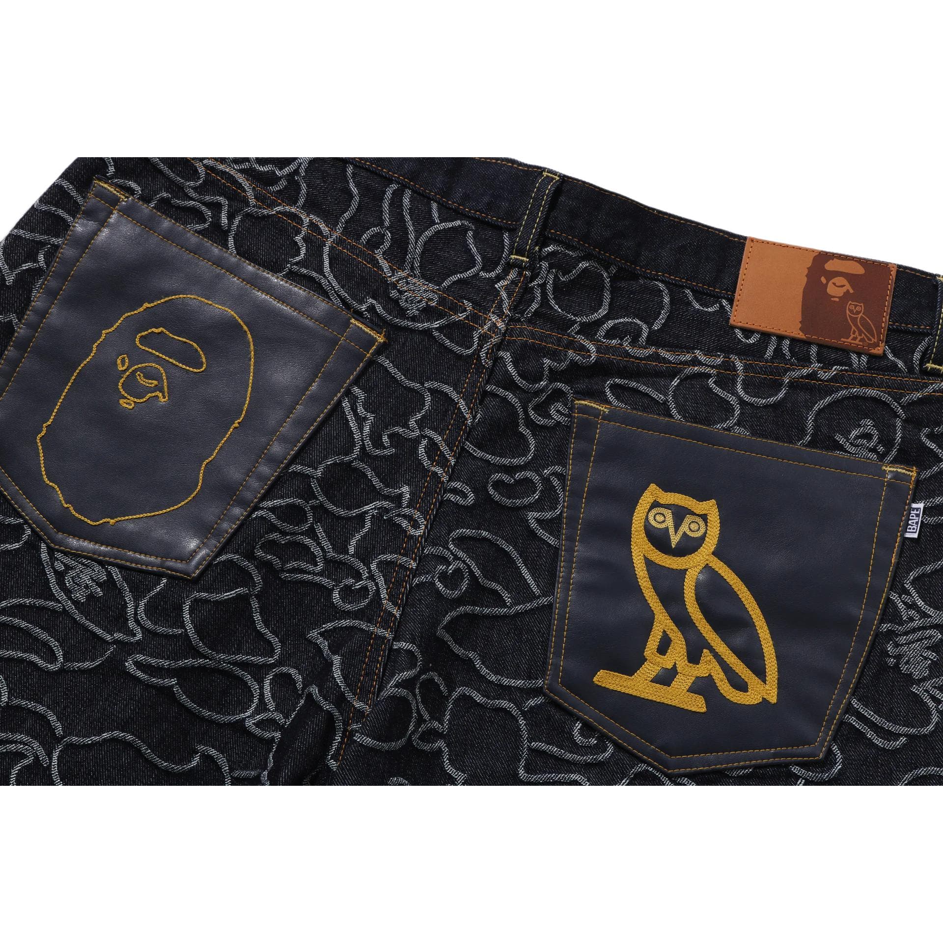 Штаны A BATHING APE Bape x OVO FW25 Джинсы Мужские - изображение 3