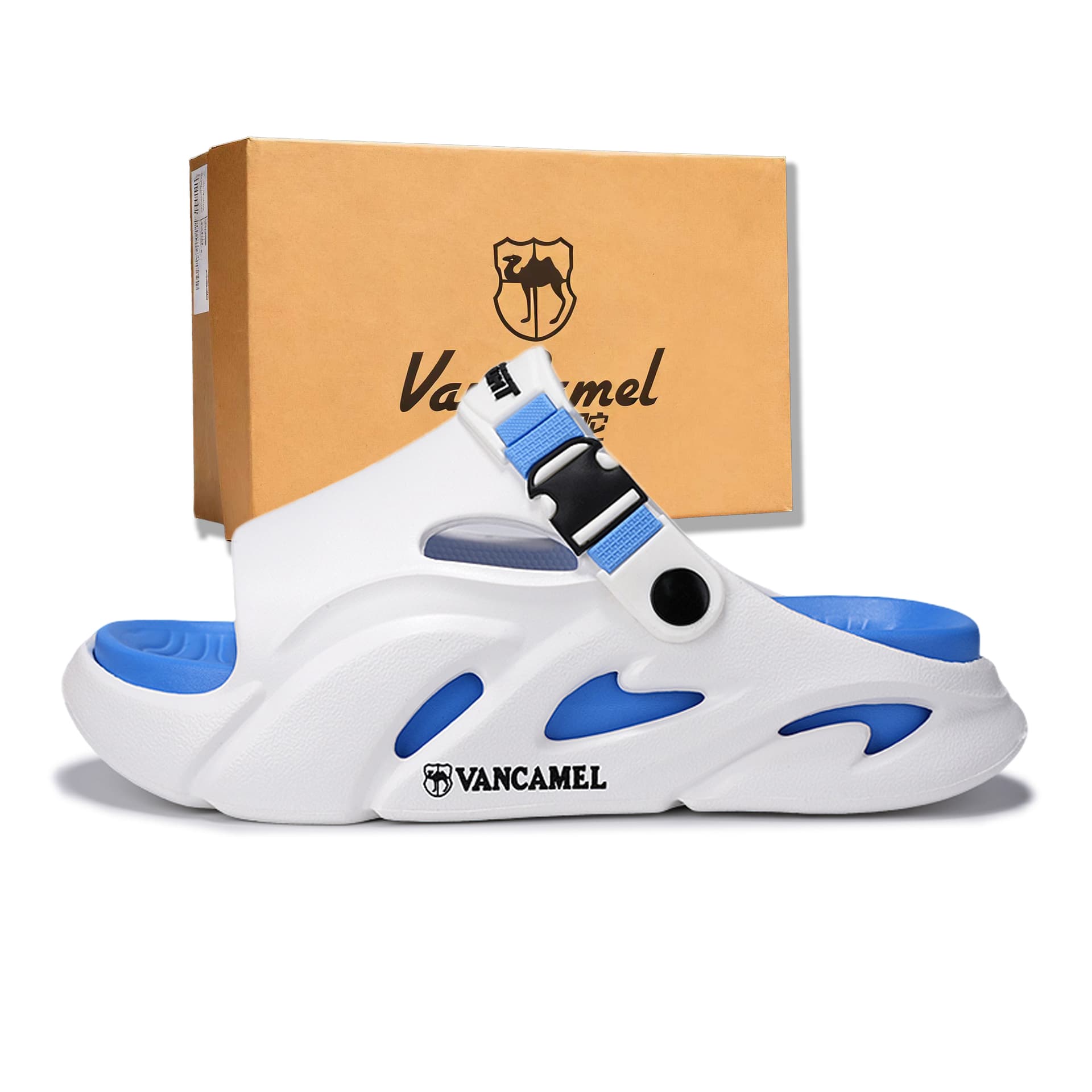 Сандалии VanCamel Шлепанцы Белый Синий Унисекс - изображение 1