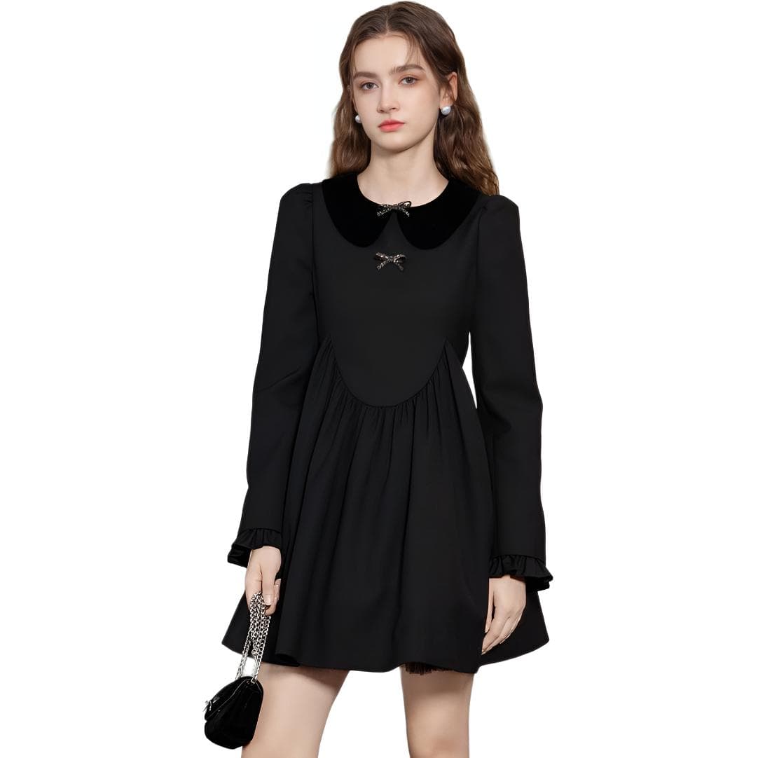 Платье JORYAweekend Длинный Sleeved Платье Женские Обсидиановый черный - изображение 3