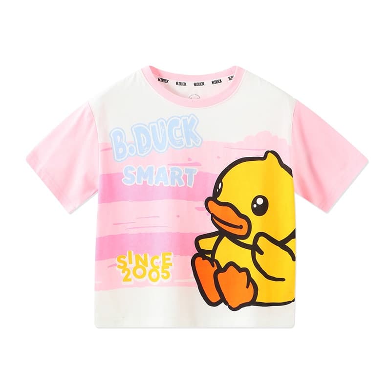 Футболка B.DUCK Круглый вырез Короткий рукав T-рубашки Разборный обруч И Лето Подростки - изображение 1