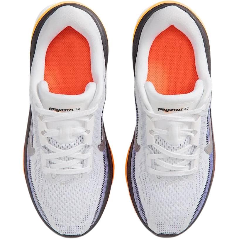 Кроссовки NIKE Pegasus 42 Oтскок Дышащий Поддержка Low Топ Детские беговые кроссовки Белый черный оранжевый Детский - изображение 4