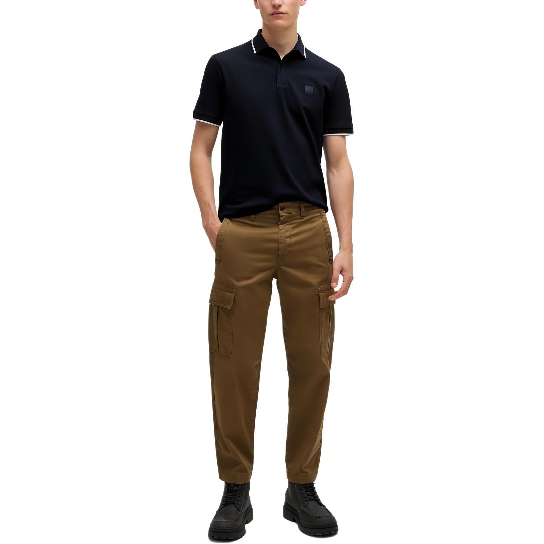 Поло HUGO BOSS Stretch-Cotton Slim-Fit Polo Shirt With Logo Patch PoloPolo - изображение 2