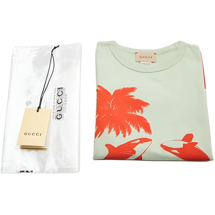 Футболка Gucci Kids Whale Print T-Shirt Green - изображение 1