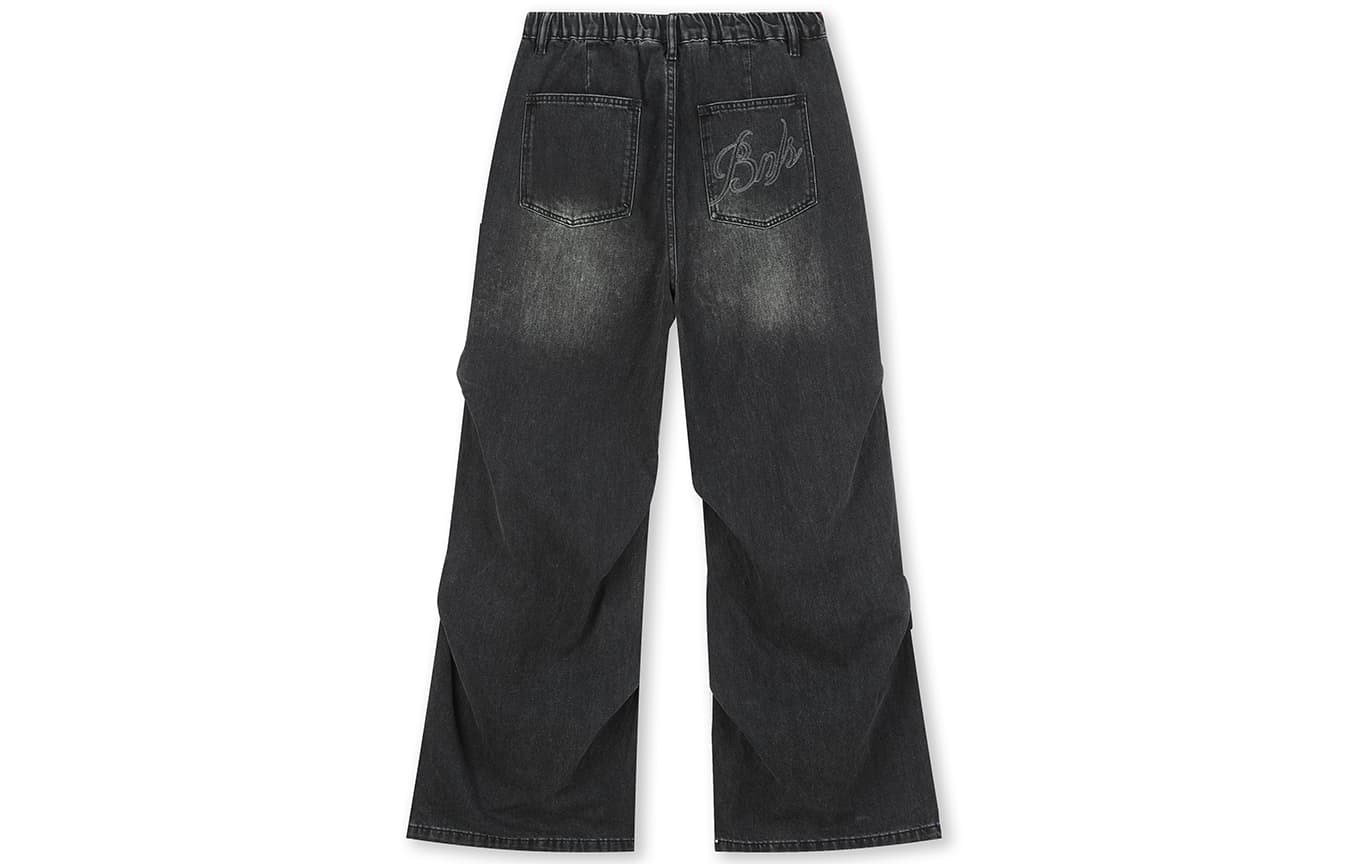 Штаны BONELESS Cut Wash Black Unisex Jeans БЕЗШОВНЫЙ крой промытый черный унисекс джинсы - изображение 2
