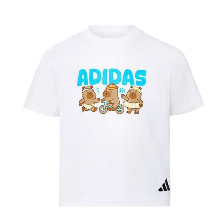 Футболка Adidas Белый Черный Детские Футболки - изображение 1