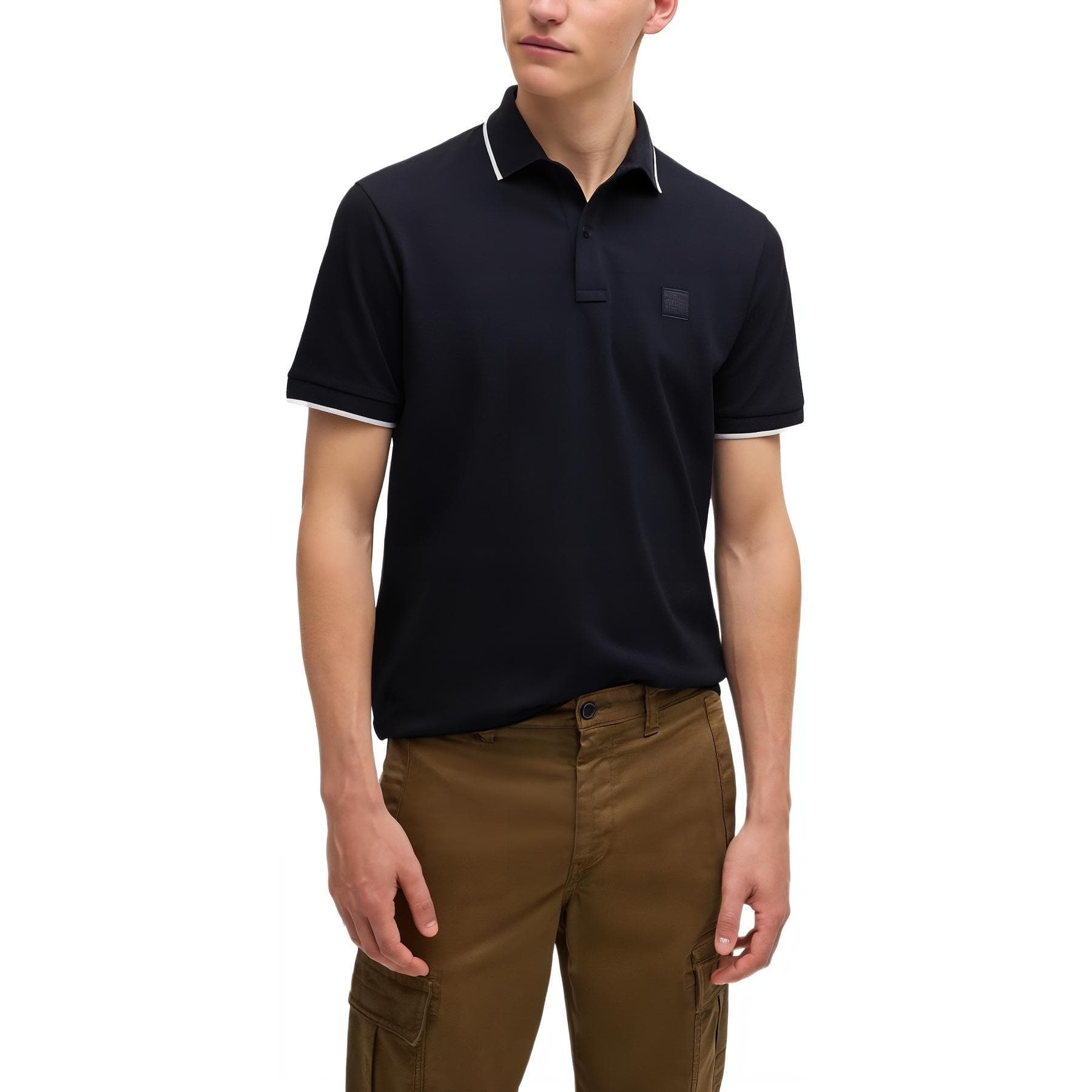 Поло HUGO BOSS Stretch-Cotton Slim-Fit Polo Shirt With Logo Patch PoloPolo - изображение 3