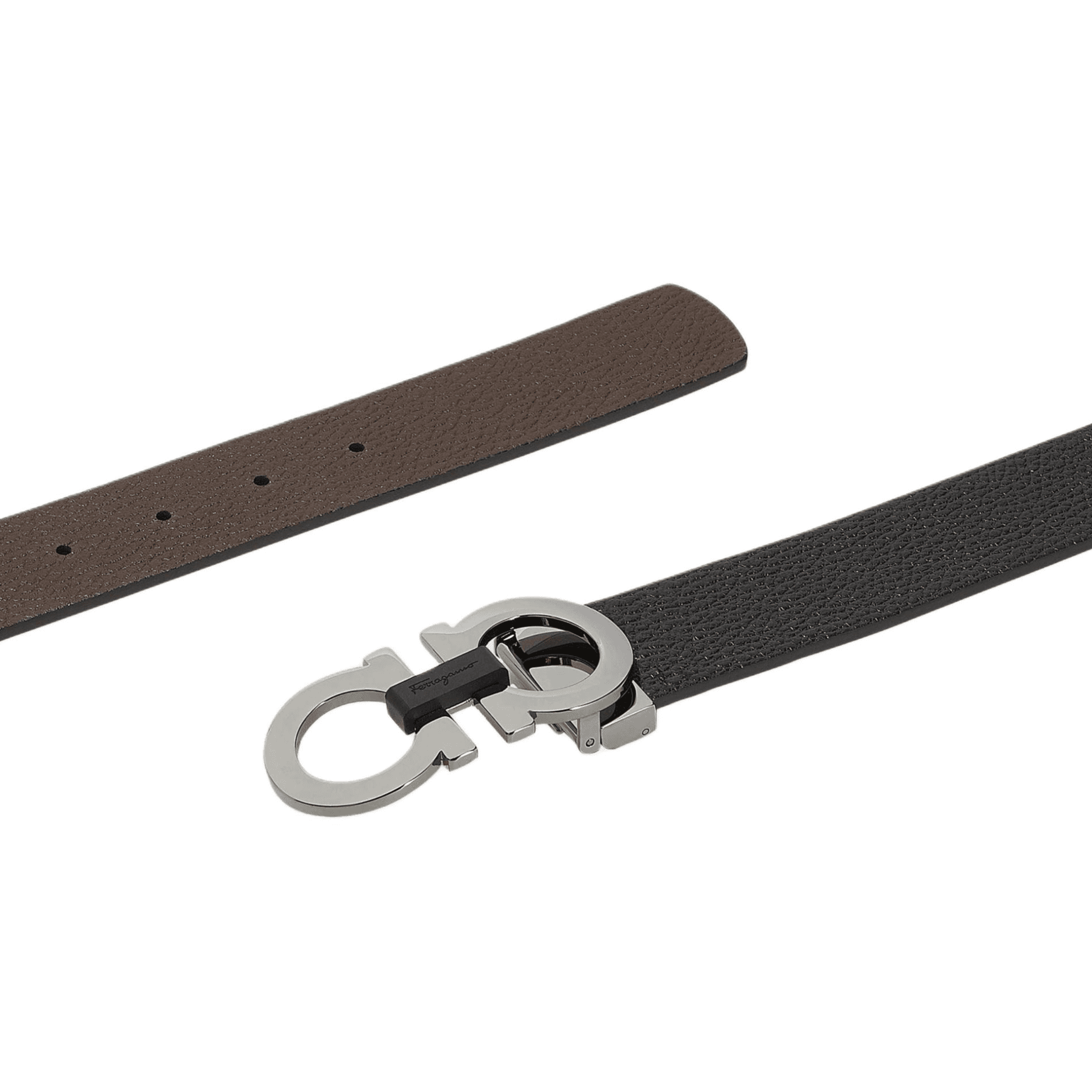 Ремень Ferragamo Reversible Smooth Buckle Belt Black Walnut 3.5cm - изображение 2