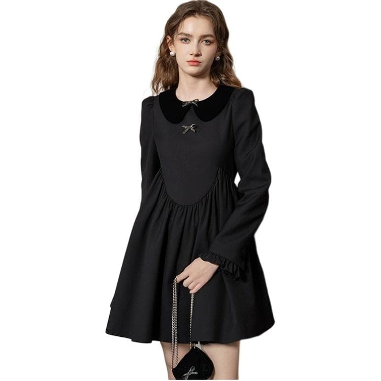 Платье JORYAweekend Длинный Sleeved Платье Женские Обсидиановый черный - изображение 5